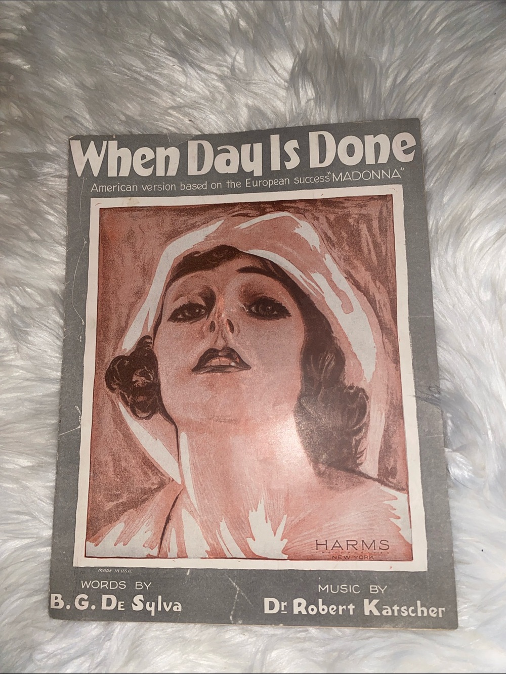 Antique 1920s sheet music- 'When Day Is Done' - Art Print – Sepia Tones -5 songs